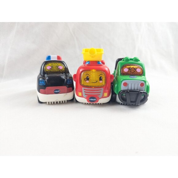 VTech Go Go Smart Wheels Lot Of 3 SUV Fire Truck Police Talking Light-Up Toys - Picture 1 of 7